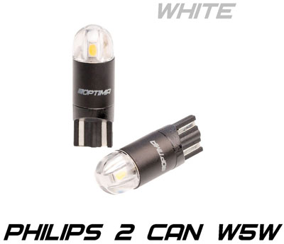 Светодиодные лампы Optima Premium W5W (T10) PHILIPS Chip 2, 5100K CAN